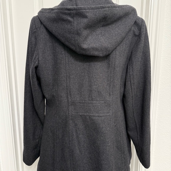 Women's Croft & Barrow Hooded Peacoat - charcoal gray - Picture 3 of 7